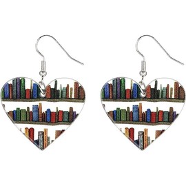 arete de libro para mujer, estante de acrílico para los amantes de los libros, graduación, día del maestro, agradecimiento de regreso a la escuela, regalos para maestros, No es una piedra preciosa