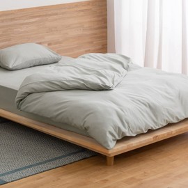 Iris Ohyama KKC-CS-S 100% Cotton Sateen Duvet Cover, Single Size, Smooth Texture, Durable, Prevents Shrinkage and Deformation of Fabric, Suitable for Homes with Babies and Pets, Low Formaldehyde, For All-Season Comfort, Machine Washable, Equipped with 6 