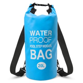 Yeabett Waterproof Dry Bag, 20L Waterproof Beach Bag with Adjustable Shoulder Strap, Dry Bag for Swimming, Camping, Kayaking, Beach,(Light Blue)