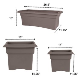 Bloem Fiskars 18 Inch Veranda 5 Gallon Box Planter, Color Clay (57018C), 18", Terra Cotta