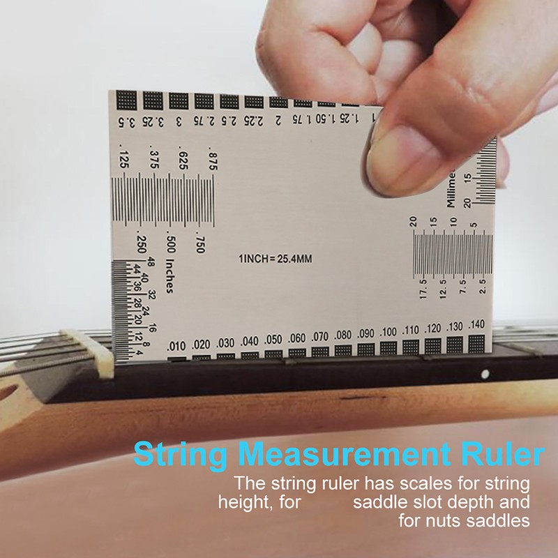 Guitar Neck Notched Straight Edge Ruler String Action Height Gauge