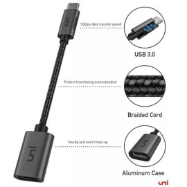 uni USB C to USB Adapter 2 Pack, Aluminum USB-C [Thunderbolt 3] to USB 3 Adapter