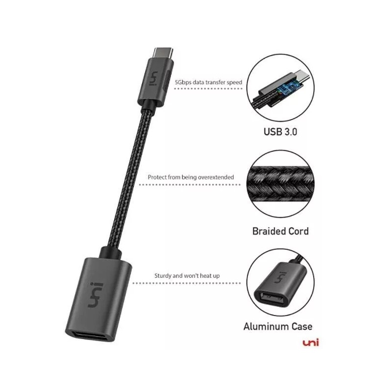 uni USB C to USB Adapter 2 Pack, Aluminum USB-C