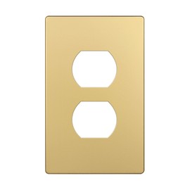 ENERLITES Elite Series Duplex Outlet Receptacle Cover, Screwless Wall Plate, Standard Size, 1-Gang 4.68" x 2.93", Unbreakable Polycarbonate Thermoplastic, UL Listed, SI8821-GD, Gold