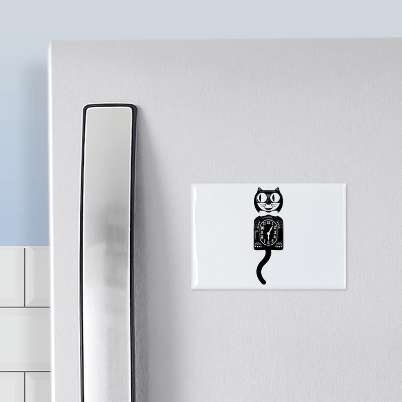 CafePress Cat Clock Magnets Rectangle Magnet, 3"x2" Refrigerator Magnet