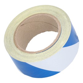 Longzhuo Weatherproof Safety Tapes 5 cm x 30 m Reflective Safety Warning Tape Blue White Striped Hazard Marking Tape Safety Strips, Floor Tape, Barrier Tape for Floor, Walls