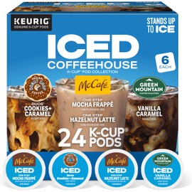 The Original Donut Shop® K-Cup Iced Duos Cookies and Caramel Coffee - Compatible with Keurig Brewer - Medium - 24 / Box