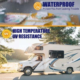 Butyl Sealant Tape, RV Roof Tape Black, 4 Inch x 50 Feet RV Repair Sealant Waterproof Tape, UV & Weatherproof Butyl Roofing Tape for Window, Boat Sealing, Truck and Trailer Roof Sealant