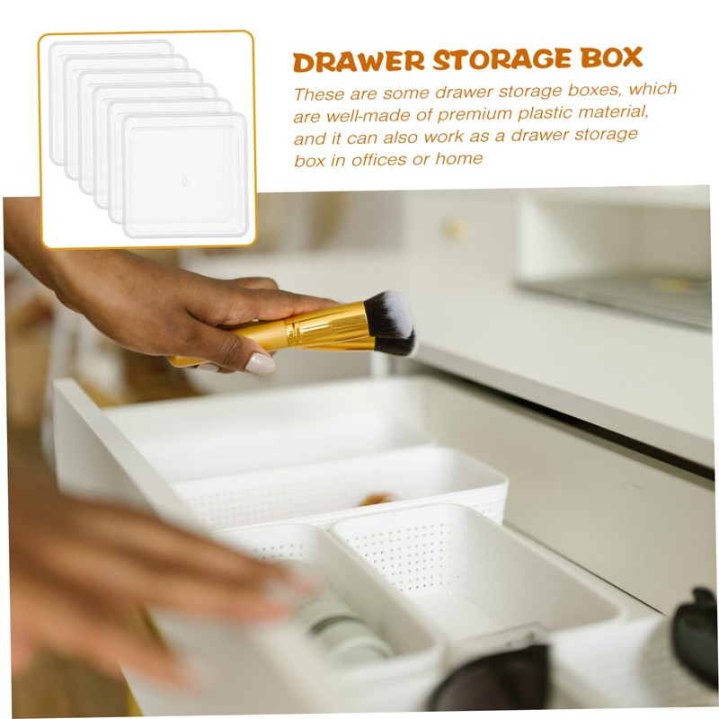 OATIPHO 6 Pack Plastic Drawer Organizers Sturdy Vanity Organizer Trays