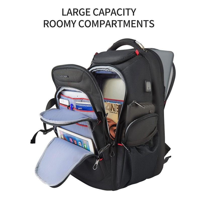 KROSER Travel Laptop Backpack 17.3 Inch XL Computer Backpack with