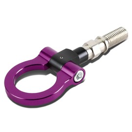 Auto Dynasty Universal Compatible with Japanese Car 1.88 inches Billet Aluminum Front/Rear Trailer Tow Hook Ring Kit (Purple)