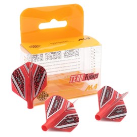 CUESOUL AK4 Flight Heat Transfer Standard Shape Flight, Red Base Color + Silver Black Pattern, Set of 3 (CS-AK4+3-2)