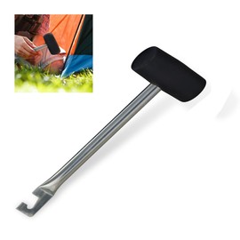 Rubber Mallet 2in1 Camping Peg Puller Hook 800g Tent Hammer Wind Breaker Stake