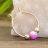 Pink Opal Fake Septum Ring- Sterling Silver Faux Septum Hoop
