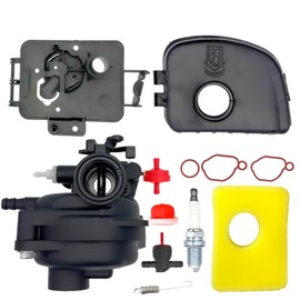 XUHOLOPE 799583 Carburetor for B&S 799583 593261 591160 595656 591979 300E 450E 500E 550EX 08P502 8P502 09P602 9P602 Series 125cc 140cc Lawnmower with 799579 Air Filter, 595660 Cover,595663 Base Cover