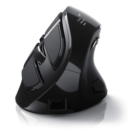 CSL - optische vertikale Maus kabellos - Wireless Mouse – Funkmaus mit OLED Display - 2,4 Ghz - gegen Mausarm - mit Kailh Switche - Vertikalmaus ergonomisches Design - programmierbare Tasten