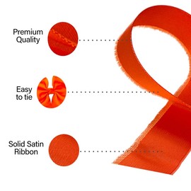 SR SUPER RIBBONS®™- Full Reel 38mm Double Faced Satin Ribbon, 20 Metres on Reel - Orange