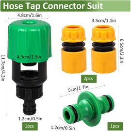 Hose Connector, Universal Hose Tap Connector, Quick Fitting Hose Pipe Connector, Kitchen Tap Hose Pipe Connector, Mixer Tap Hose Connector, Hose Adaptor for Garden Bathroom Indoor Outdoor (4 Pack)