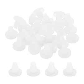 sourcing map 76Pcs Glass Table Top Bumpers with Stem, 7mm/0.28" Rubber Bumper Grippers Anti Slip Table Spacers for Patio Cabinet Furniture (Fits 9/32Inch Hole), White