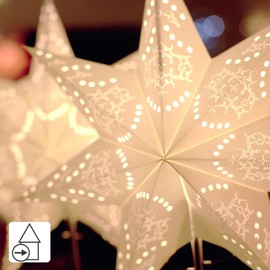 Window Star with Lighting | Christmas Decoration Window Illuminated | Christmas Decoration Indoor | Paper Star Illuminated | Christmas Lamp | Christmas Star Illuminated Standing | Floor Lamp Star