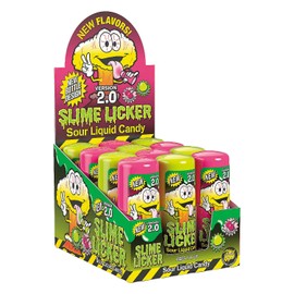 Fun Express Slime Licker Sour Apple & Cherry Liquid Candy Assortment - 24 oz, 12 piece
