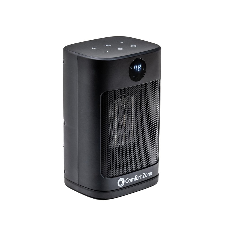 Comfort Zone Oscillating Desktop Heater with Remote Control for Indoor