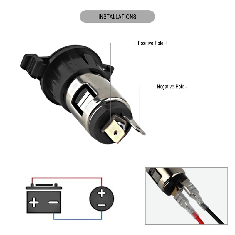 Cigarette Lighter Socket, DC 12V Car Cigarette Lighter,12 Volt Female