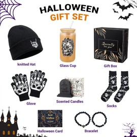 Halloween Gifts Basket for Men Spooky Skull Basket Stuffers Ideas for Him