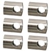 6 x Stainless Steel Cross Bar Holders Diameter Bar 12