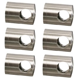 6 x Stainless Steel Cross Bar Holders Diameter Bar 12 mm Flat Connection V2A Truss Holder VA Stair Railing Stair Railing Balcony Railing Patio Railing Balcony Patio (6Quer1200)
