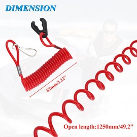 Universal Safety Boat Motor Outboard Engine Emergency Kill Stop Switch Key Lanyard Ignition Rope Clip Hook Suit for Most Outboard Engine 4PCS