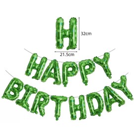 Green Pixel Miner Theme Happy Birthday Foil Balloons – Numbers Balloons for Kids' Birthday Party Decorations – Party Supplies for Anniversary & Celebration Decor