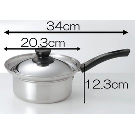 Kakusee NW-05 Nirwaka Single-Handled Pot, 6.3 inches (16 cm), Full Water 0.5 gal (1.8 L), Rust-resistant, Stainless Steel, Spill Resistant, Induction Compatible, Silver