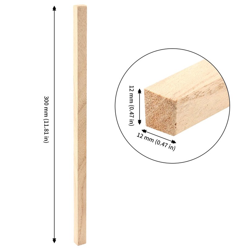 JAPCHET 100 Pack 12 x 1/2 x 1/2 Inch Square