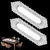 2 Pack 13.6x45.2 Inch Lace Rectangular Table Runner,White Dresser Scarf