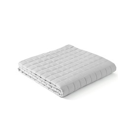 YnM Exclusive Cooling Weighted Blanket,Smallest Compartments, Bed Blanket for One Person of 140lbs, Ideal for Queen/King Bed (60x80 Inches, 15 Pounds, Light Grey)