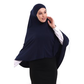 ihvan online, Women Muslim Hijab Cover, Islamic Dress Scarf, Long Salah Clothes. Prayer Hijab for Women, Blue Sleeveless, One Size