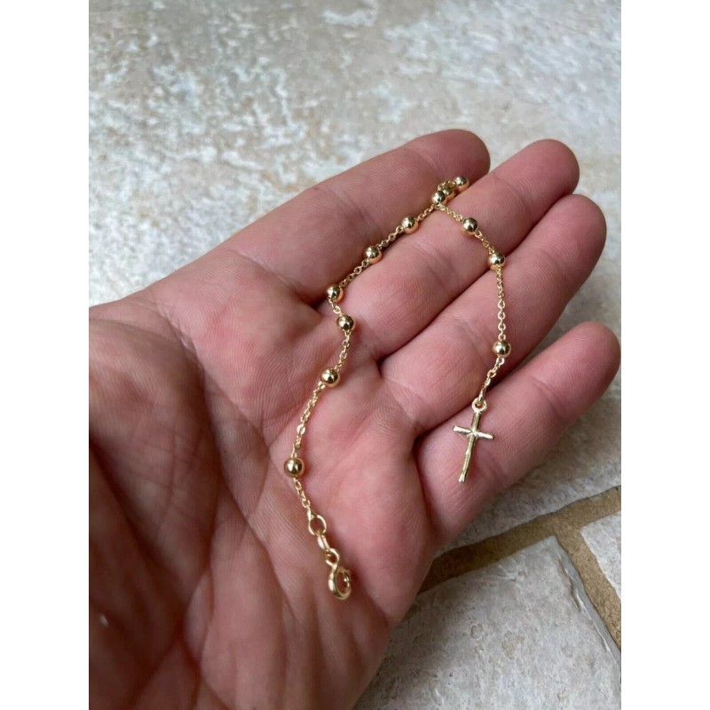 Rosary Bracelet - 14k Gold Vermeil 925 Silver - 4mm