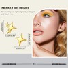 WATEFOER 2 Pairs of Star Stud Earrings for Women Sterling