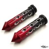 SMT- Black Red Cruiser Motorcycle 7/8" Inch Spike Hand Grips