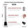 8 Inch Stainless Steel Cocktail Muddler and Mixing Spoon Home