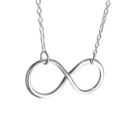 apop nyc 925 Sterling Silver Infinity Necklace 16 inch - 17 inch - 1 inch Charm