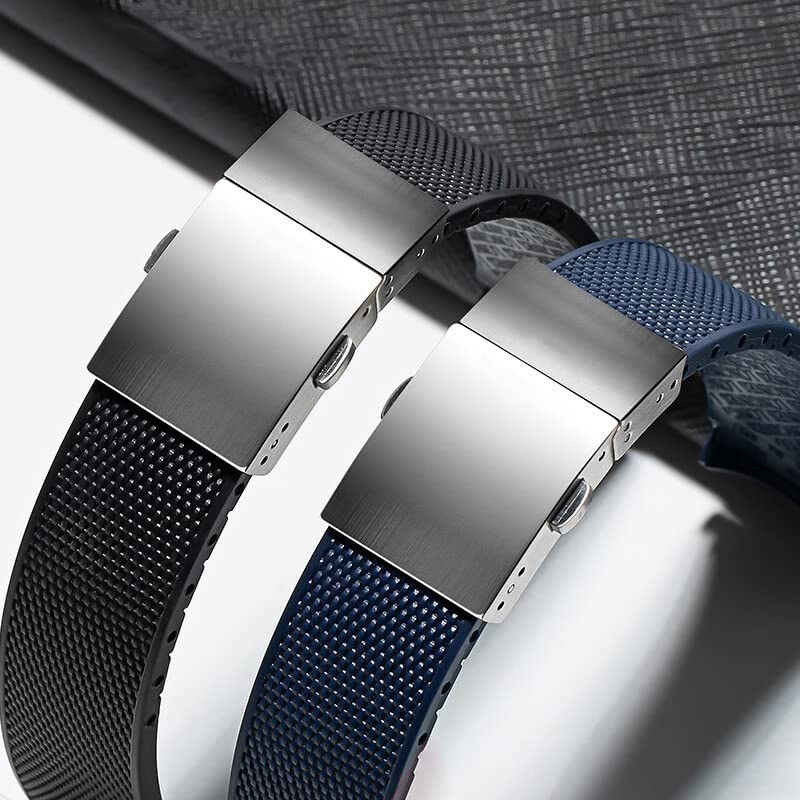 Wentokye 21mm Rubber Watch Band for Longines Conquest HydroConquest L3