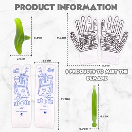 Reflexology Socks and Gloves Set Foot Reflexology Socks with Massager Tool Hand Foot Massage Reflexology Tools Acupuncture Socks for Women Man Tired Relieve(S)