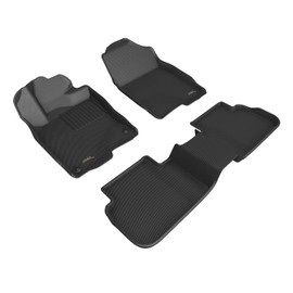 3D MAXpider Custom Fit Kagu Floor Mat (Black) Compatible with Honda Civic TYPE R 2022-2024 (w/o Rear USB Port) - Full Set