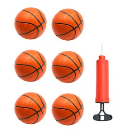 Coriver 6 Pack Small Basketballs for Kids, Soft 5.5" Rubber Mini Inflatable Basketball Set with Pump, Small Pool Basketballs Beach Ball for Teenagers, Sports Game for Indoor and Outdoor Play