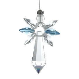 Crystals lucky crystal angel, Crystal, aquamarine, 19,4 x 3,5 x 1 cm