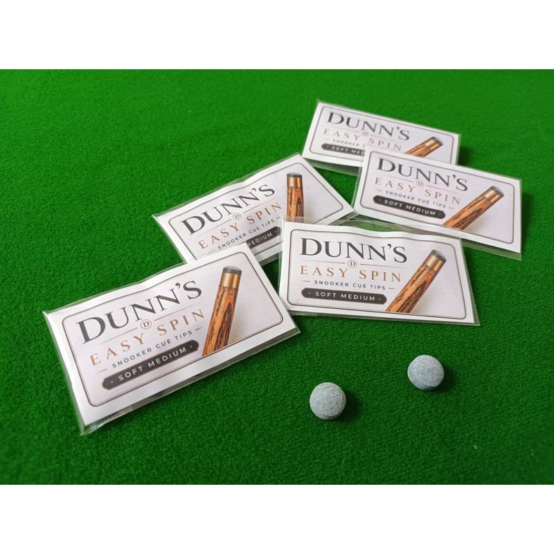 Dunn's Easy Spin snooker cue tips, soft-medium leather pressed tips,