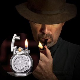 Vintage Antikes Feuerzeug, wiederverwendbares winddichtes Trenchfeuerzeug, Coole-Feuerzeuge, Geburtstagsgeschenke für Männer Papa Ehemann (Silber)