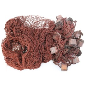 Decorative Net Fishing Net Approx. 250 x 250 cm Brown Cotton Mesh 2 x 2 cm with Floats